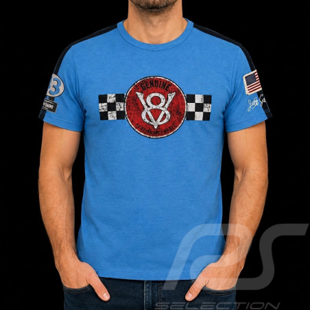 V8 Motors T-shirt Performance n°43 Warson Blau - Herren