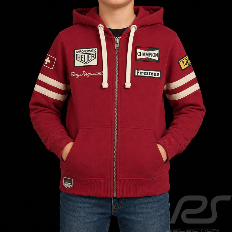 Veste hoodie Clay Regazzoni rouge - enfant