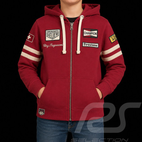 Hoodie Jacke Clay Regazzoni rot - kinder