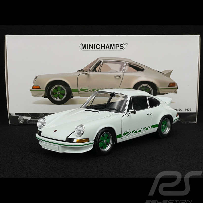 Porsche 911 Carrera RS 2.7 1972 Blanc / Bandes Vertes 1/18 Minichamps 100066020