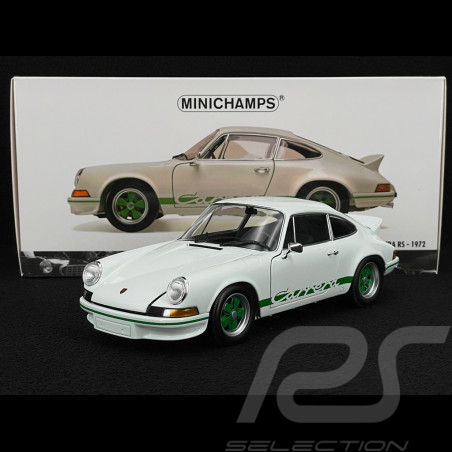 Porsche 911 Carrera RS 2.7 1972 Blanc / Bandes Vertes 1/18 Minichamps 100066020