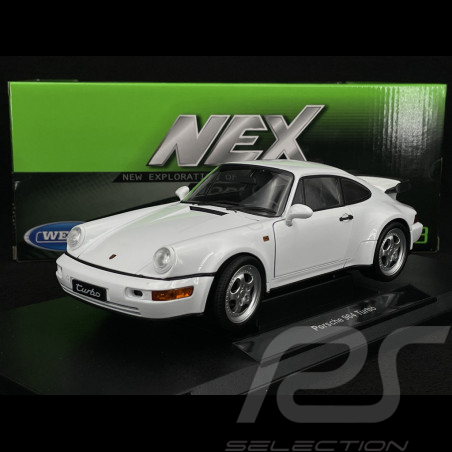 Porsche 911 Turbo Type 964 1989 Blanc Grand Prix 1/18 Welly 18026WH