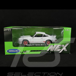 Porsche 911 Carrera RS 2.7 1973 Blanc / Bandes Rouges 1/18 Welly 18044W