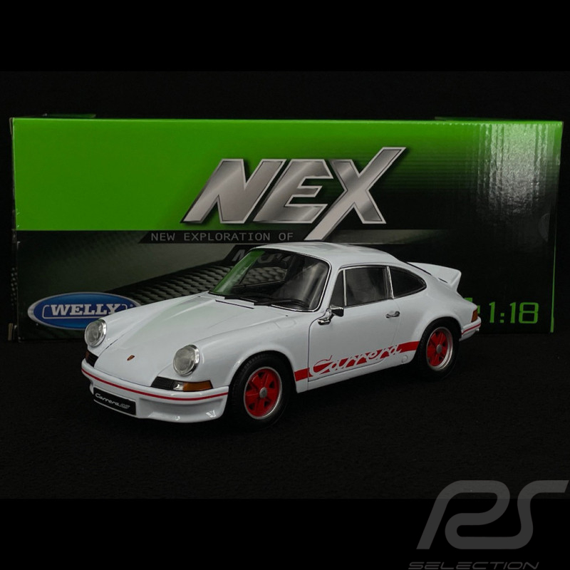 Porsche 911 Carrera RS 2.7 1973 Blanc / Bandes Rouges 1/18 Welly 18044W
