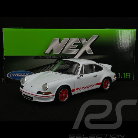 Porsche 911 Carrera RS 2.7 1973 Blanc / Bandes Rouges 1/18 Welly 18044W