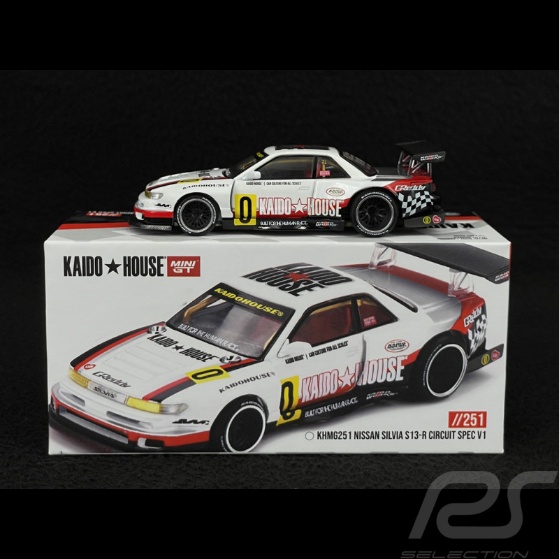 Nissan Silvia S13-R n° 0 Circuit Spec V1 1991 White 1/64 Mini GT KHMG251