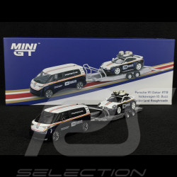 Porsche Set 911 Dakar Type 992 n° 718 Roughroads 2025 with Volkswagen ID Buzz 1/64 Mini GT MGTS0019