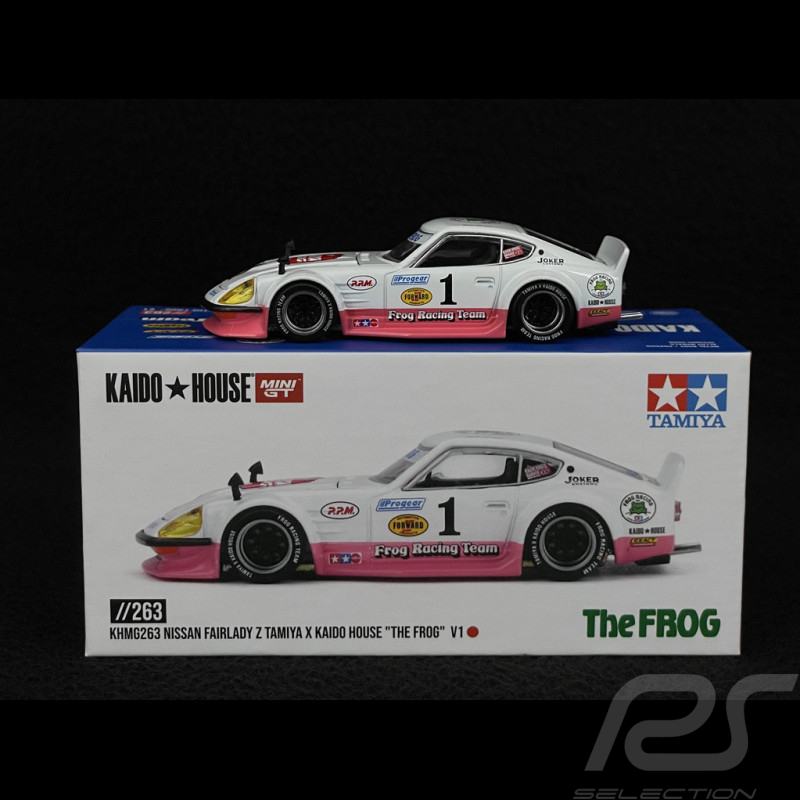 Nissan Fairlady Z Tamiya The Frog V1 1969 White / Pink 1/64 Mini GT KHMG263