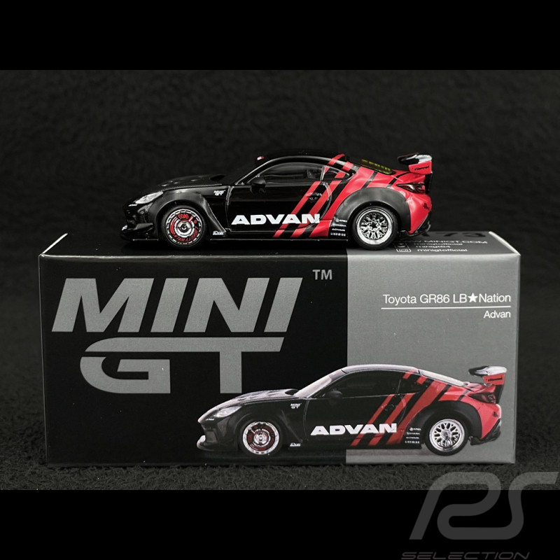 Toyota GR86 LB-Nation Advan 2025 Black / Red 1/64 Mini GT MGT01173-R