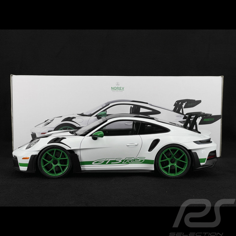 Porsche 911 GT3 RS Type 992 2022 Tribute To 1972 Carrera RS Weissach Package White / Python Green Stripes 1/12 Norev 127535