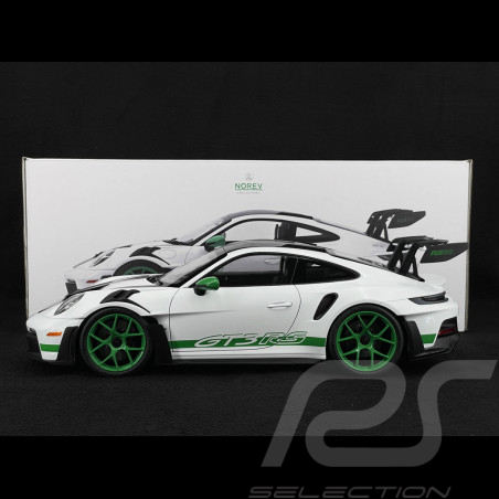 Porsche 911 GT3 RS Tipo 992 2022 Tribute To 1972 Carrera RS Paquete Weissach Blanco / Rayas Verde Pitón 1/12 Norev 127535