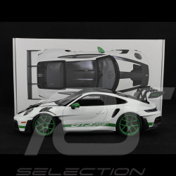 Porsche 911 GT3 RS Type 992 2022 Tribute To 1972 Carrera RS Pack Weissach Blanc / Bandes Vert Python 1/12 Norev 127535