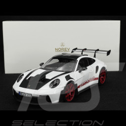 Porsche 911 GT3 RS Typ 992 2022 Weissach Package Weiß / Rote Pyro Streifen 1/18 Norev 187373