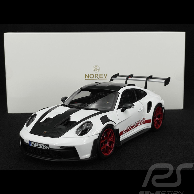 Porsche 911 GT3 RS Type 992 2022 Weissach Package White / Red Pyro Strips 1/18 Norev 187373