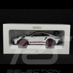 Porsche 911 GT3 RS Type 992 2022 Pack Weissach Blanc / Bandes Rouge Pyro 1/18 Norev 187373
