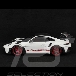 Porsche 911 GT3 RS Type 992 2022 Weissach Package White / Red Pyro Strips 1/18 Norev 187373
