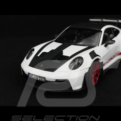 Porsche 911 GT3 RS Type 992 2022 Pack Weissach Blanc / Bandes Rouge Pyro 1/18 Norev 187373