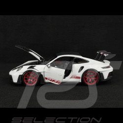 Porsche 911 GT3 RS Type 992 2022 Pack Weissach Blanc / Bandes Rouge Pyro 1/18 Norev 187373