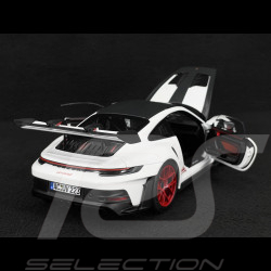Porsche 911 GT3 RS Type 992 2022 Pack Weissach Blanc / Bandes Rouge Pyro 1/18 Norev 187373