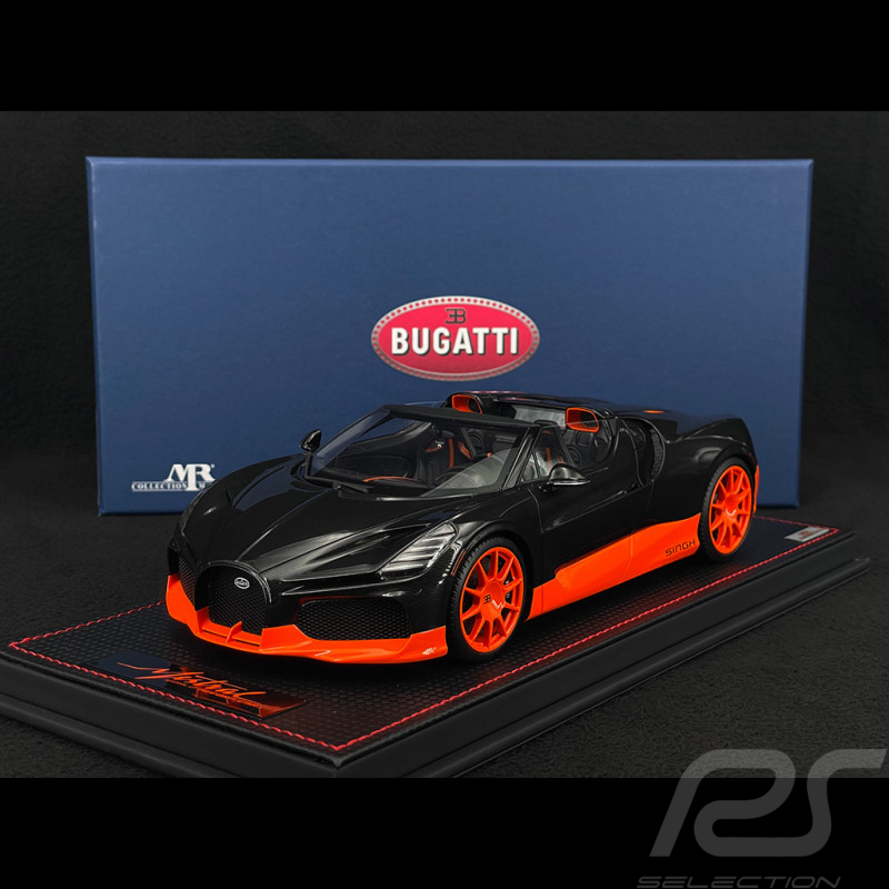 Bugatti W16 Mistral World Record Car 2024 Carbon Black / Orange 1/18 MR Collection BUG015WR
