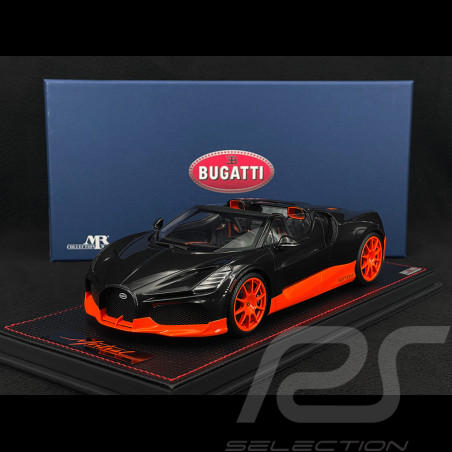 Bugatti W16 Mistral World Record Car 2024 Negro Carbón / Naranja 1/18 MR Collection BUG015WR