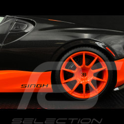 Bugatti W16 Mistral World Record Car 2024 Carbon Black / Orange 1/18 MR Collection BUG015WR