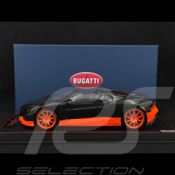 Bugatti W16 Mistral World Record Car 2024 Negro Carbón / Naranja 1/18 MR Collection BUG015WR