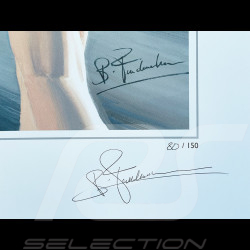 Affiche Bruce McLaren GP Monaco 1966 50 x 70 cm Dessin Original de Benjamin Freudenthal
