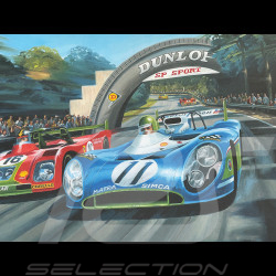 Poster Matra MS670B / Ferrari 312PB 24h Le Mans 1973 100 x 70 cm Originalkunstwerk von Benjamin Freudenthal