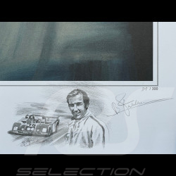 Affiche Matra MS670B / Ferrari 312PB 24h Le Mans 1973 100 x 70 cm Dessin Original de Benjamin Freudenthal