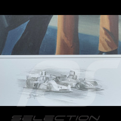 Póster Le Printemps de Lord Hesketh James Hunt GP Mónaco 1974 100 x 70 cm Dibujo original de Benjamin Freudenthal