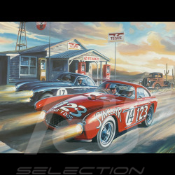 Affiche Ferrari 340 Mexico Carrera Panamericana 1952 50 x 50 cm Dessin Original de Benjamin Freudenthal