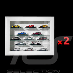 Set von 2 Wandvitrine für 16 bis 100 Porsche miniature 1/43 1/24 1/18 - Weiß