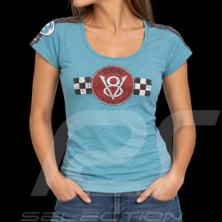 V8 Motors T-Shirt Performance n° 43 Blau - Damen
