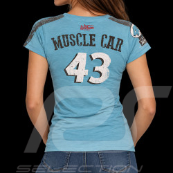V8 Motors T-Shirt Performance n° 43 Blau - Damen