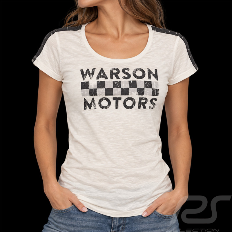 T-shirt Warson Motors Damier Course Blanc 22-800 - femme