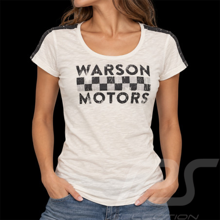T-shirt Warson Motors Damier Course Blanc 22-800 - femme