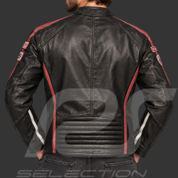 Daytona Lederjacke Schwarz / Rot - Herren