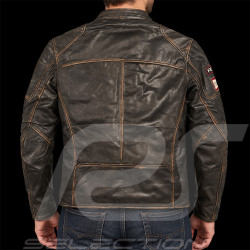 Jo Siffert Lederjacke Classic driver Warson Dunkelbraun gealtertes - Herren
