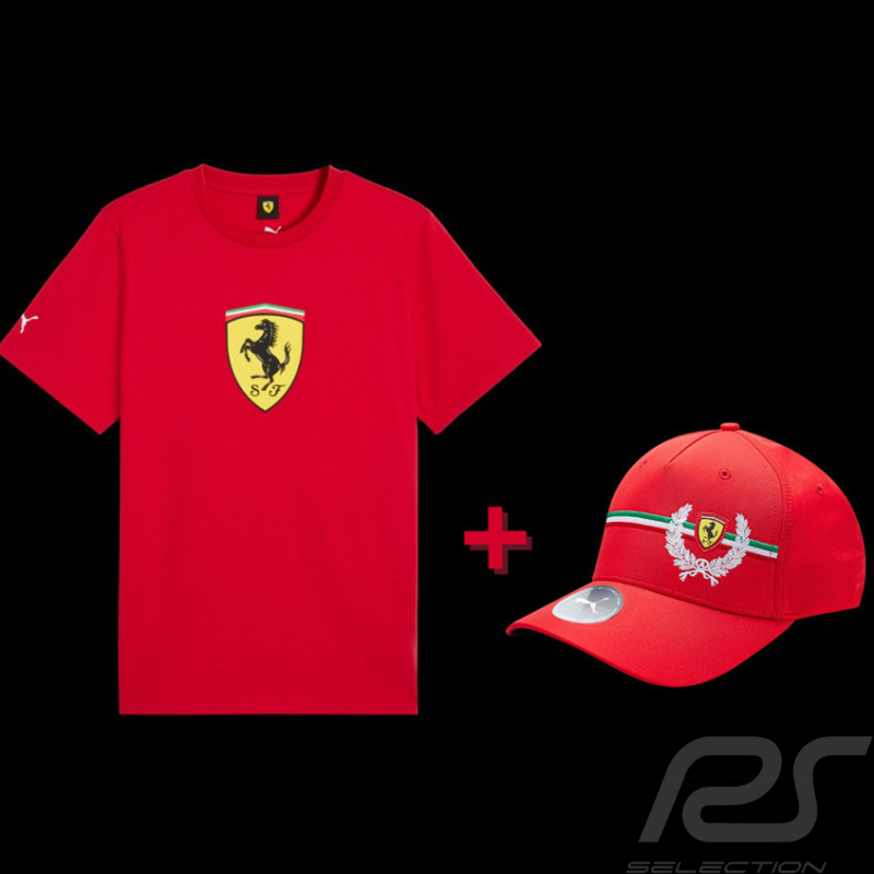 Ferrari T-shirt and Ferrari Hat F1 Team Leclerc / Hamilton