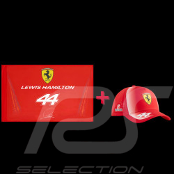Lewis Hamilton Fan Pack Ferrari Flag and Ferrari Hat F1
