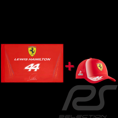 Lewis Hamilton Fan Pack Ferrari Flagge und Ferrari Cap F1