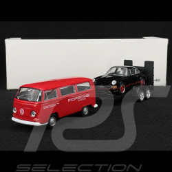 Set Porsche Carrera RS 2.7 1973 et Combi Volkswagen T2 1/38 Welly MAP01023025