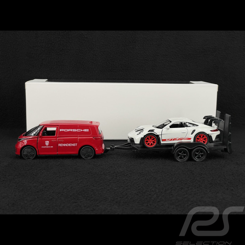 Set Porsche 911 GT3 RS Type 992 2023 et Combi Volkswagen ID Buzz 1/38 Welly MAP01024025