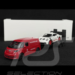 Set Porsche 911 GT3 RS Type 992 2023 et Combi Volkswagen ID Buzz 1/38 Welly MAP01024025