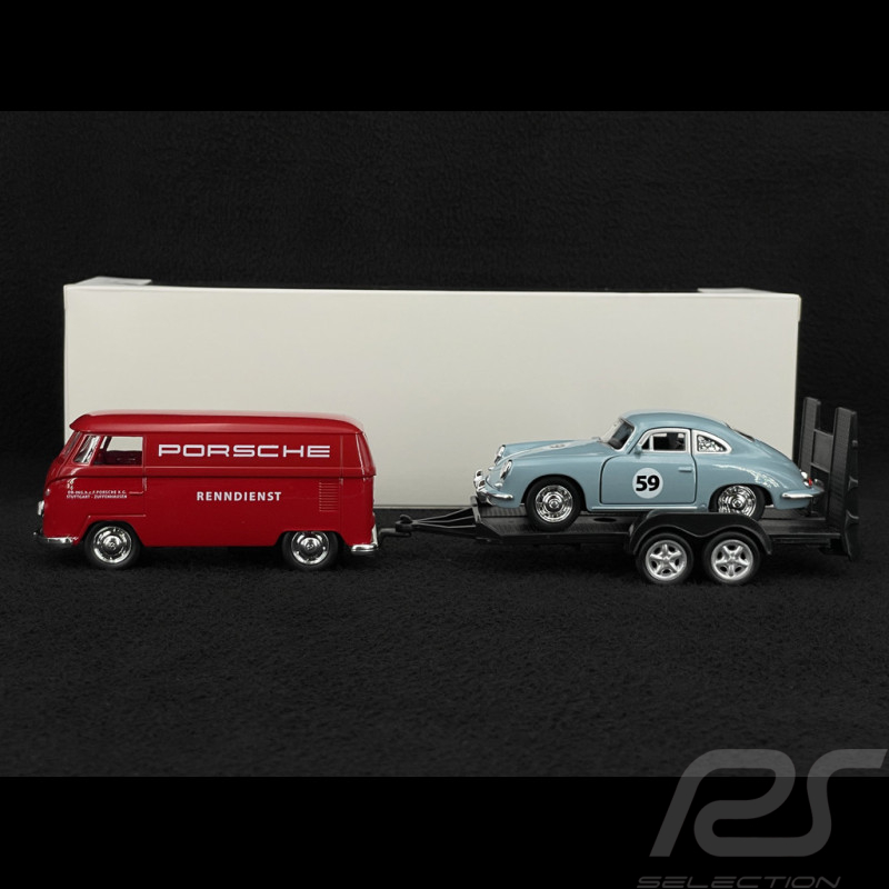 Set Porsche 356 et Combi Volkswagen T1 1/38 Welly MAP01022025