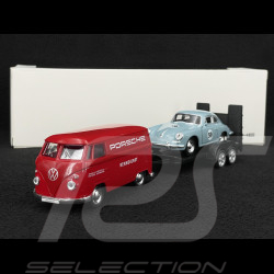 Set mit Porsche 356 auf Anhänger und Volkswagen T1 Combi 1/38 Welly MAP01022025