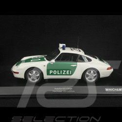 Porsche 911 Coupé Type 993 1993 Polizei Stuttgart Blanc / Vert 1/18 Minichamps 155061190