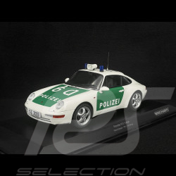 Porsche 911 Coupé Type 993 1993 Polizei Stuttgart Blanc / Vert 1/18 Minichamps 155061190
