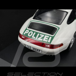 Porsche 911 Coupé Type 993 1993 Polizei Stuttgart Blanc / Vert 1/18 Minichamps 155061190